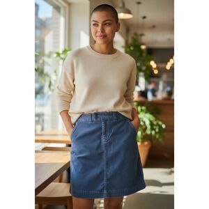 LL Bean Skirt Women's Corduroy Dusty Blue 21" Skirt - Gorpcore - Y2K - Sz 12